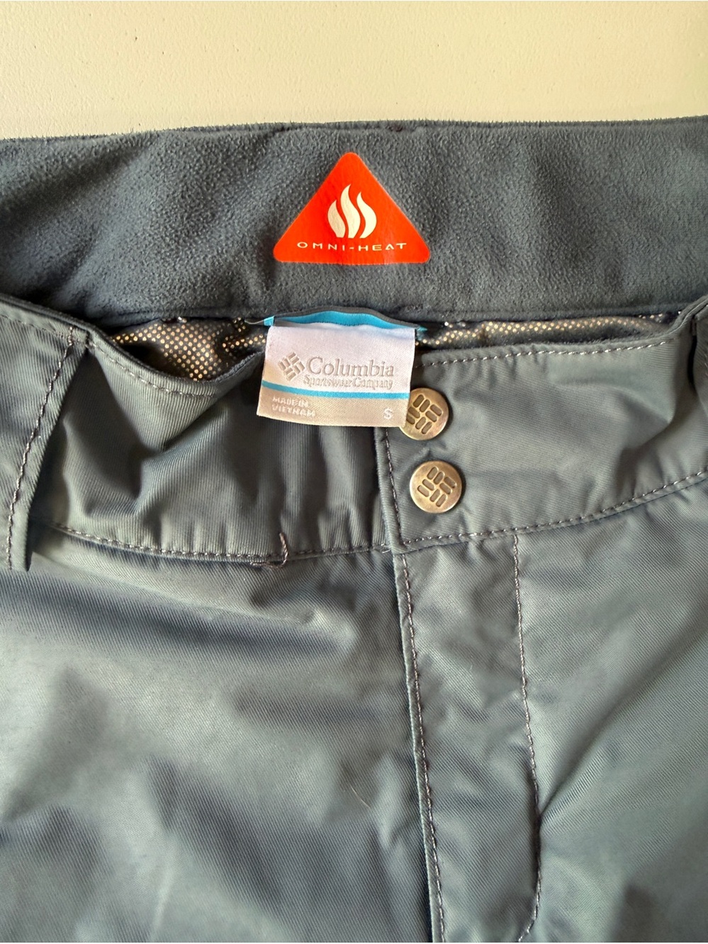 Columbia Omni-Heat Men's Gray /blue Outdoor Shell Pants - Waterproof Performance - Picture 2 of 10